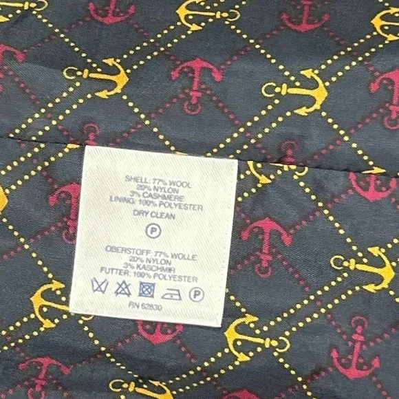 Lands End Double Breasted Peacoat Size:12 Wool Cashmere Blend - Picture 4 of 5